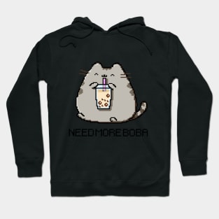 Pixel Chubby Cat Needs More Boba Tea! Hoodie